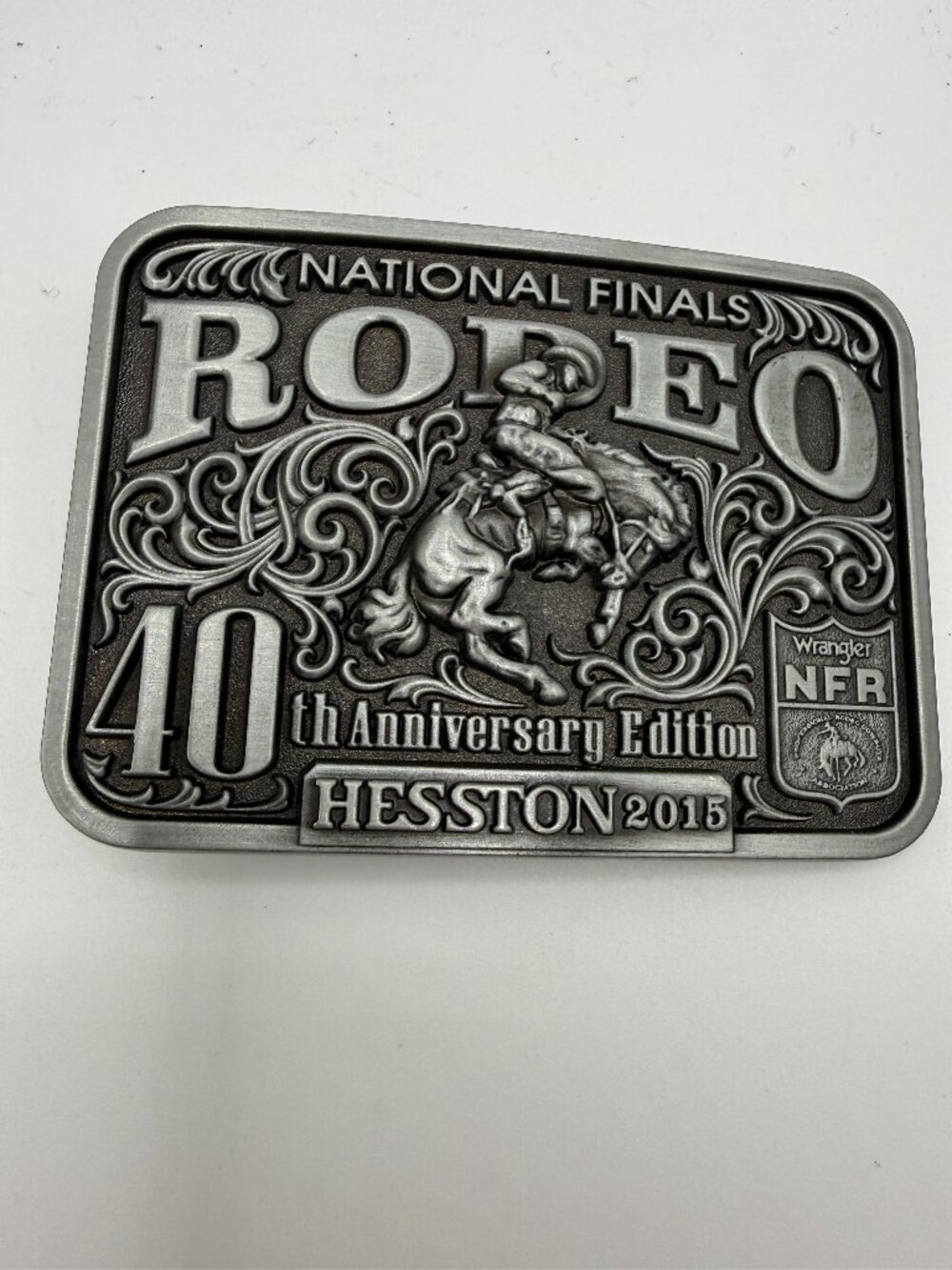 Vintage 2015 Hesston National Finals Rodeo Belt Buckle